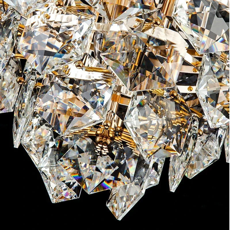 [Luminaire] Vintage Crystal LED Chandelier Gold Luxury