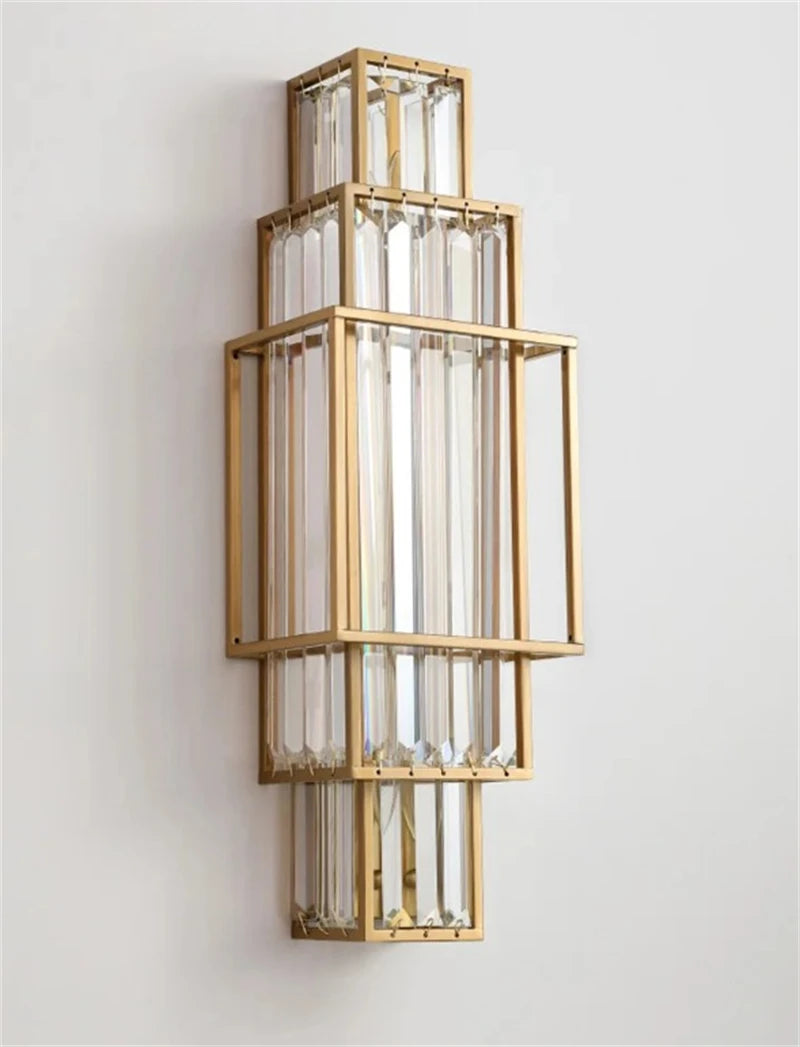[Geometria] Geometric Crystal Wall Lamp Luxury Glass