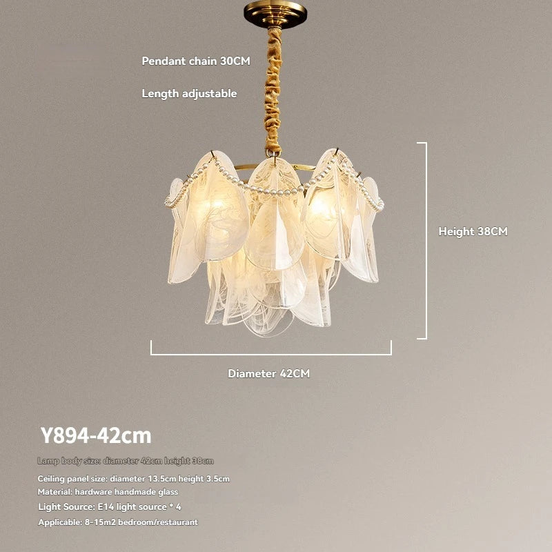 [Nuvola] French Cloud Glass Chandelier Luxury Pearl Petal