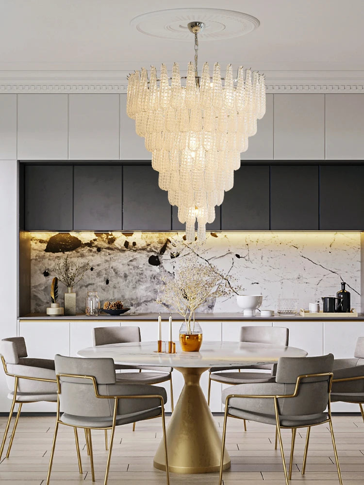 [coloreno] French Glass Chandelier Blue Pink White