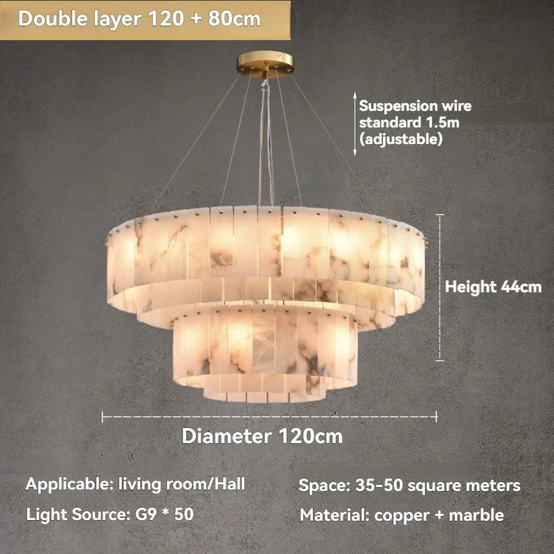 [Carrara] Marble Pendant Light Brass Gold