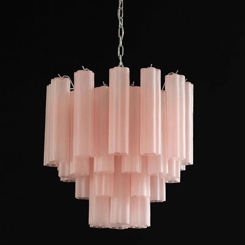 [Vetro Colorato] Art Deco Glass Tube Chandelier Stained
