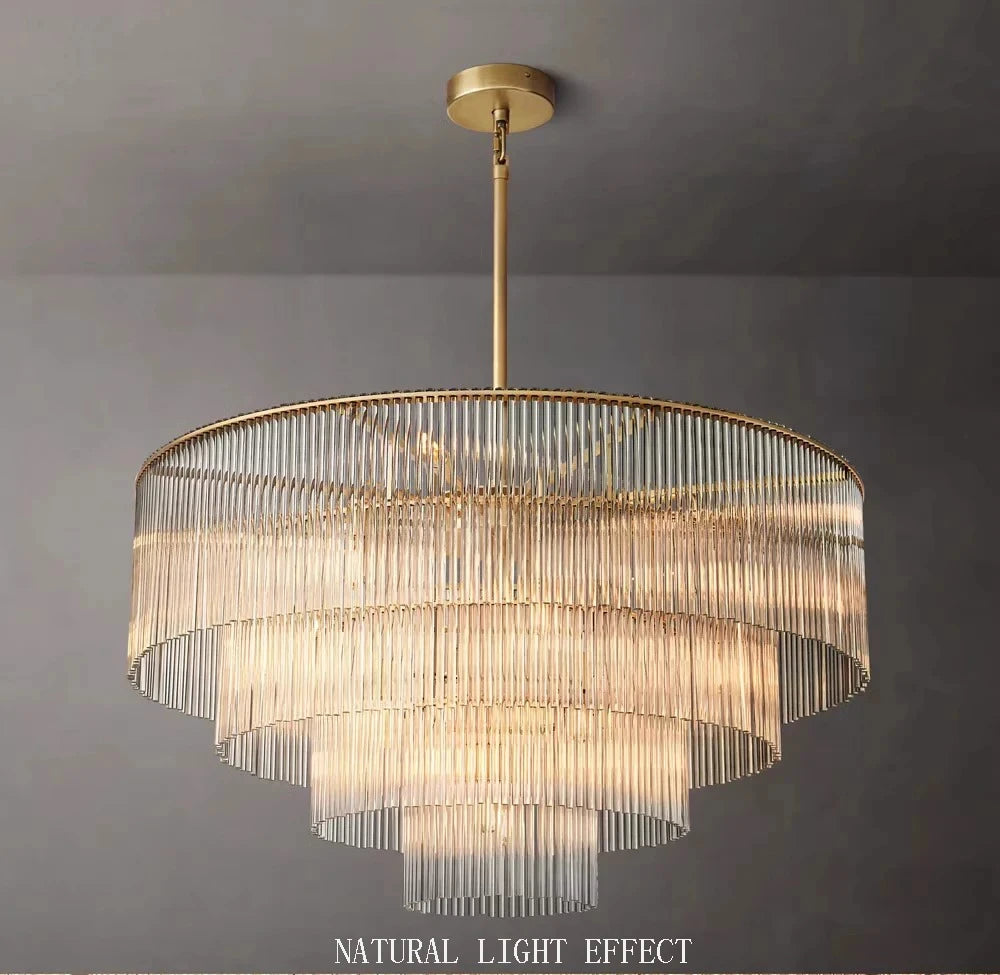 [Nordica] Nordic Luxury Glass Chandelier Gold Bar
