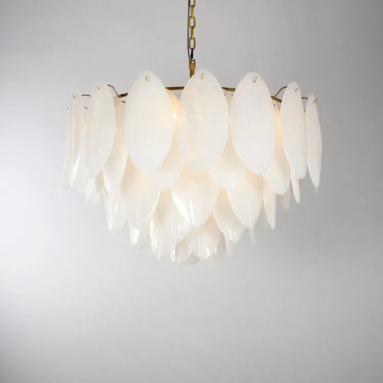 [Foglia] Glass Pendant Chandelier White