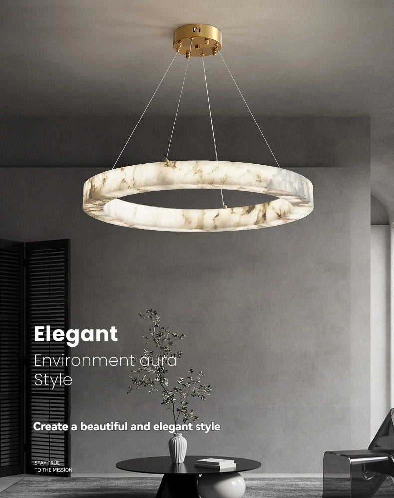 [Pietra] Marble Pendant Light Faux Stone Round