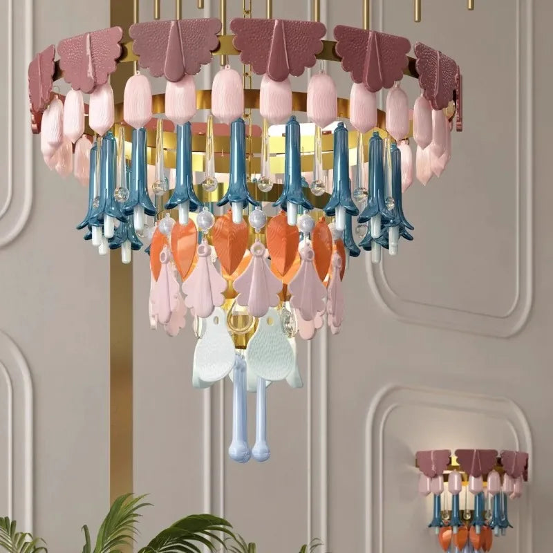 [Ceramica] Vintage Ceramic Chandelier Art Colorful