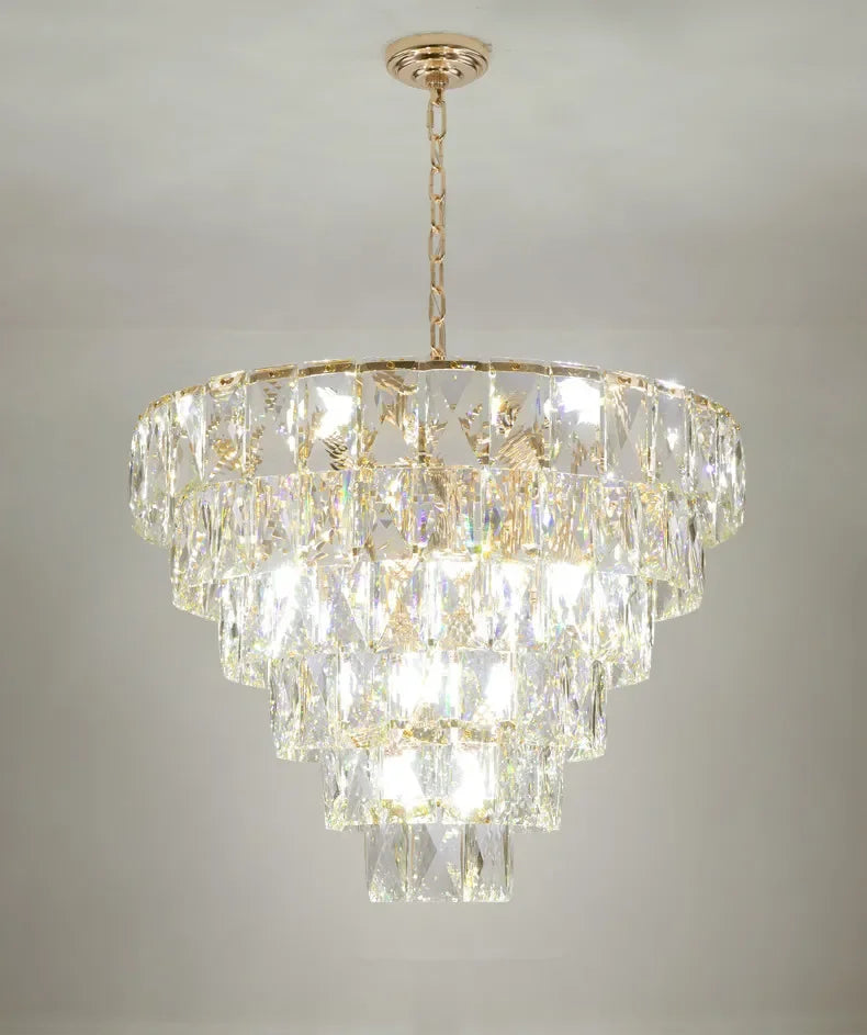 [Aurelia] Gold Crystal Chandelier Modern Lustre