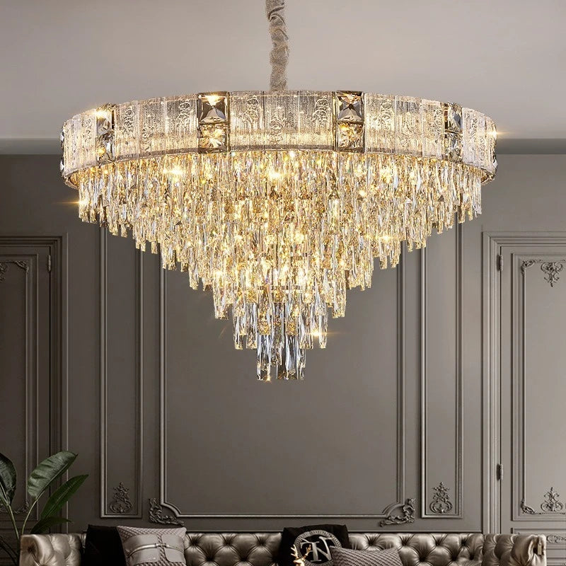 [Opulenza] Gold Crystal Chandelier Luxury