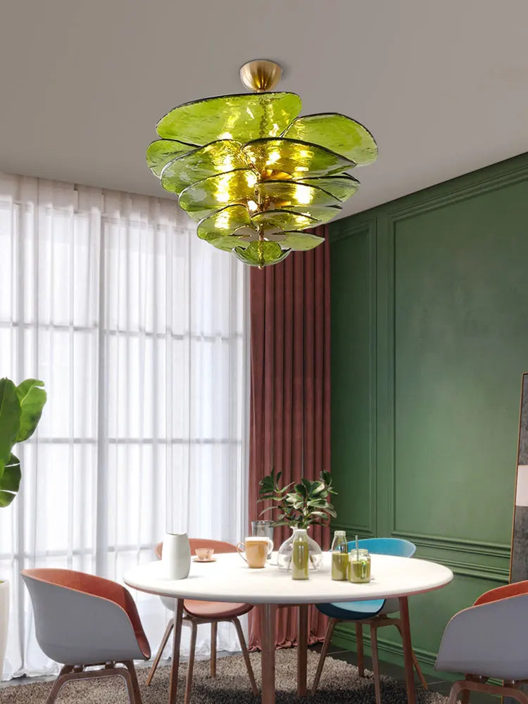 [Deco] Art Deco Chandelier Glass Stainless Steel