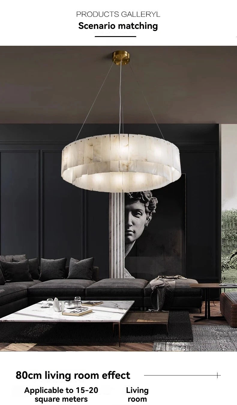 [Carrara] Marble Pendant Light Brass Gold
