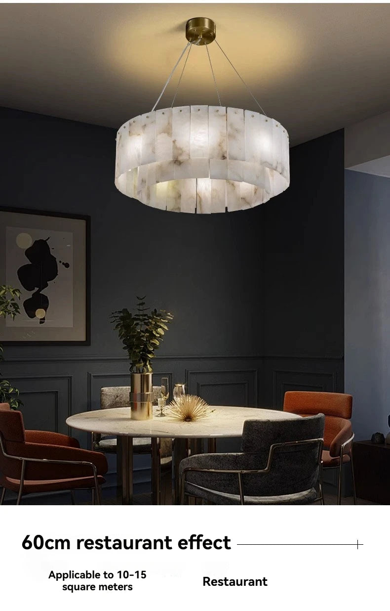 [Carrara] Marble Pendant Light Brass Gold