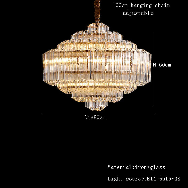 [Classico] Modern Glass Crystal Chandelier  Luxury
