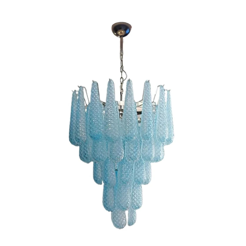 [coloreno] French Glass Chandelier Blue Pink White