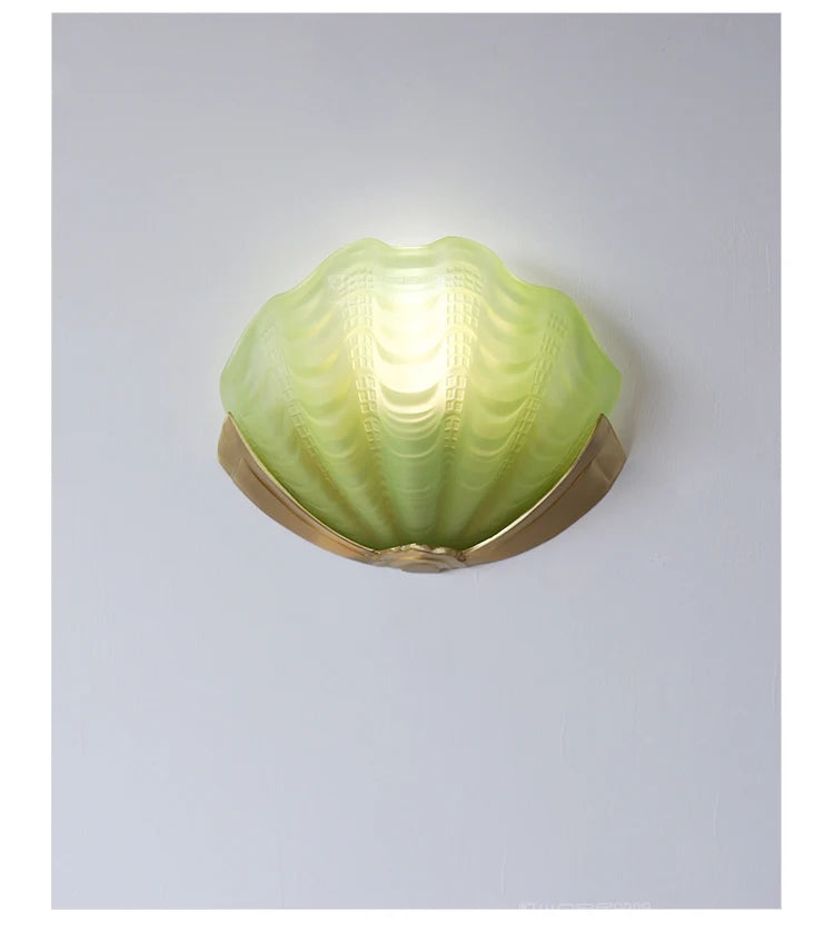 [Conchiglia] Brass Shell Wall Lamp French Glass
