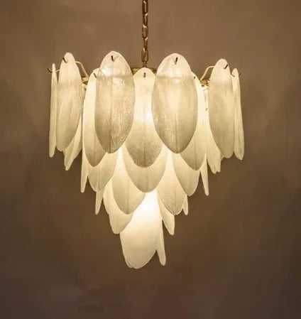 [Luminaria] Art Deco Pendant Gold Metal Glass