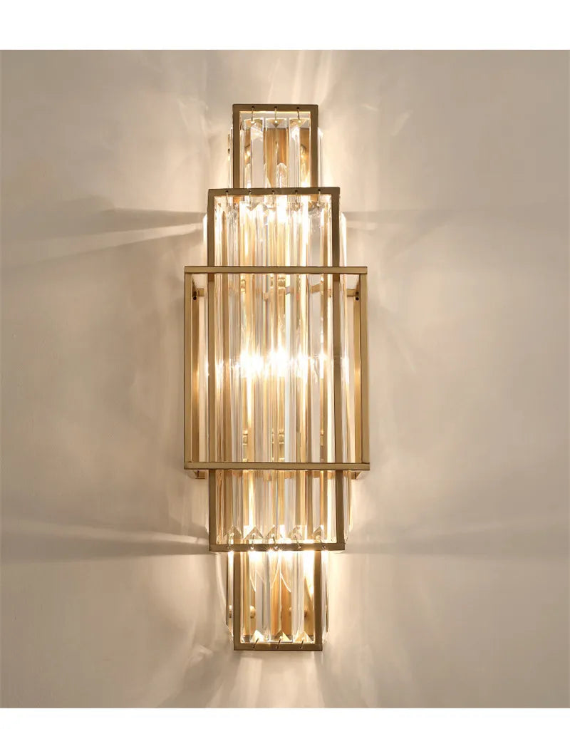 [Geometria] Geometric Crystal Wall Lamp Luxury Glass
