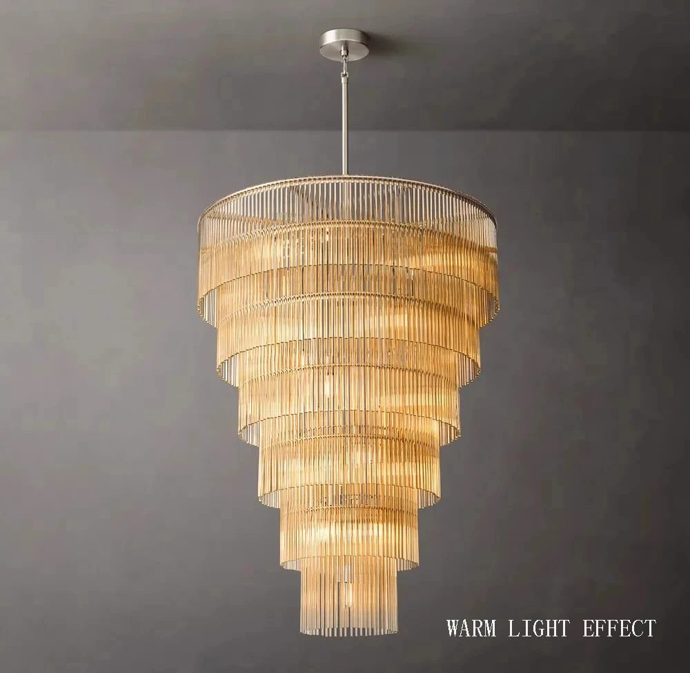 [Nordica] Nordic Luxury Glass Chandelier Gold Bar