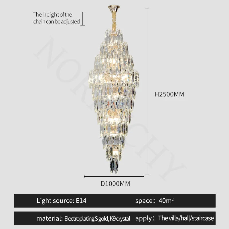 [Grandioso] European Duplex Crystal Chandelier Villa Luxury