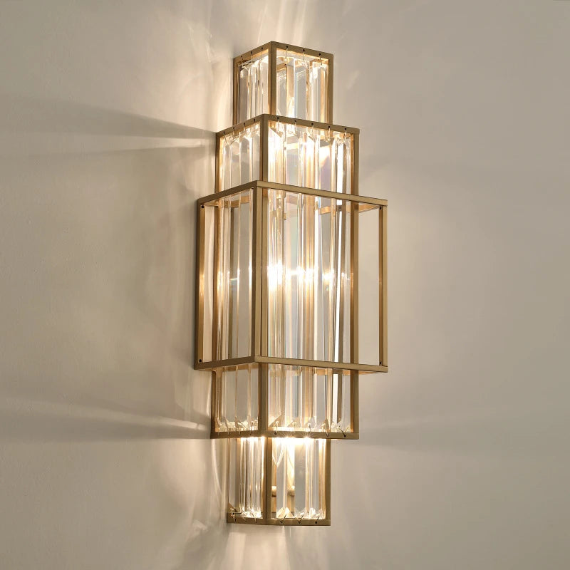 [Geometria] Geometric Crystal Wall Lamp Luxury Glass
