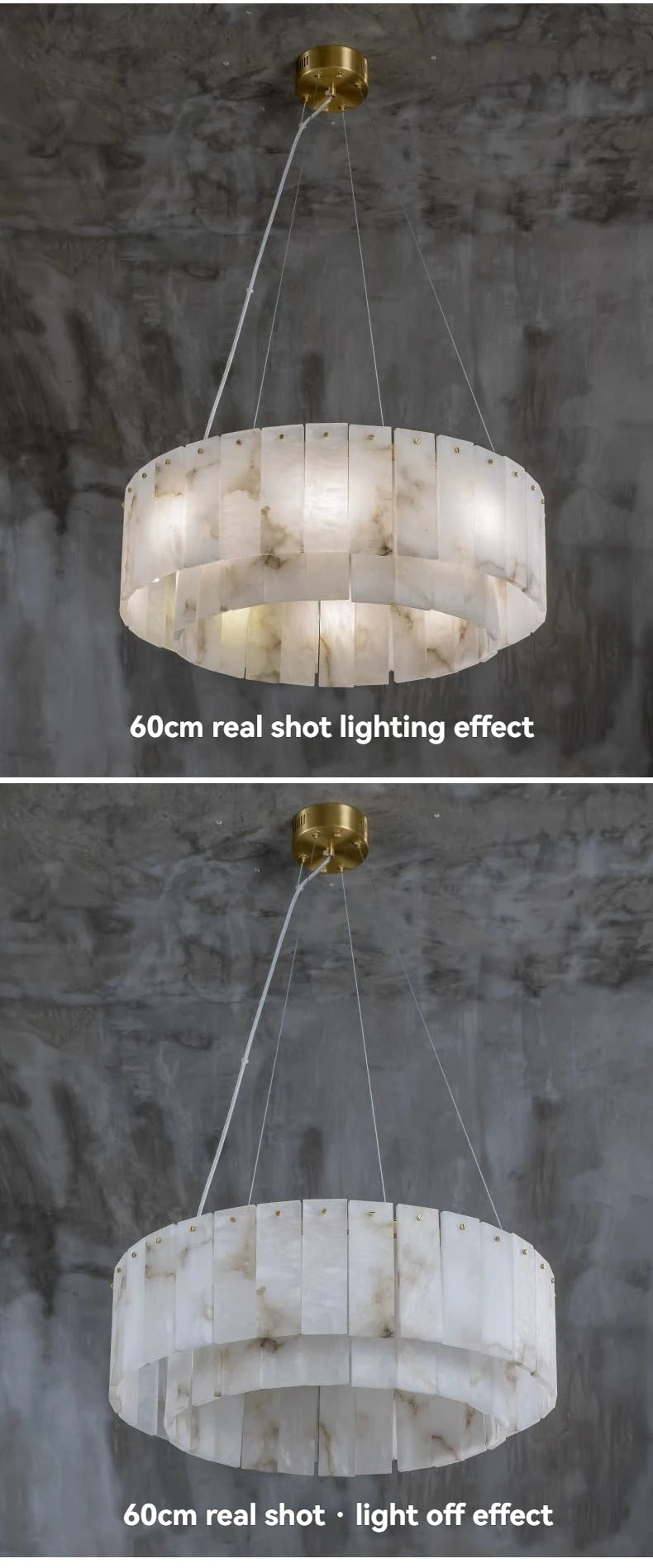 [Carrara] Marble Pendant Light Brass Gold