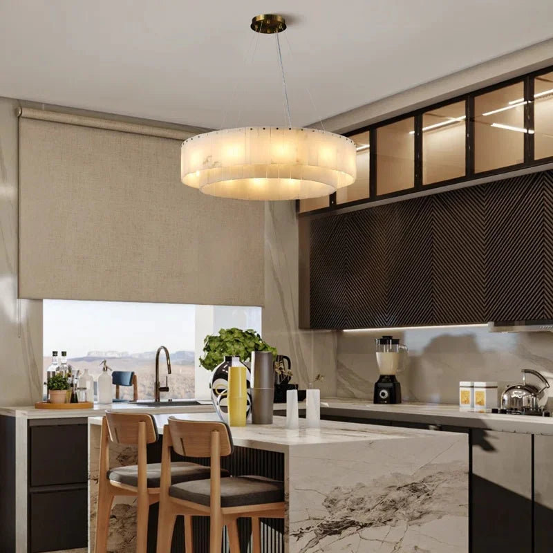[Carrara] Marble Pendant Light Brass Gold