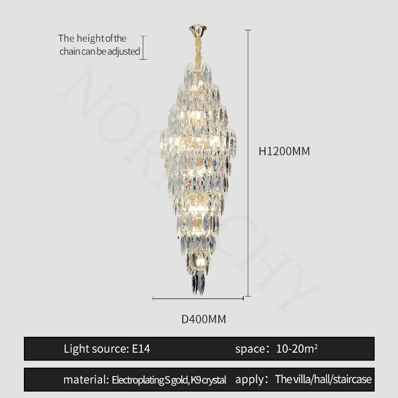 [Grandioso] European Duplex Crystal Chandelier Villa Luxury