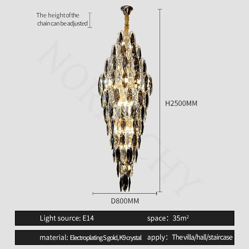 [Grandioso] European Duplex Crystal Chandelier Villa Luxury