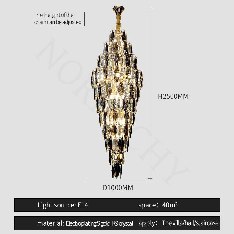 [Grandioso] European Duplex Crystal Chandelier Villa Luxury