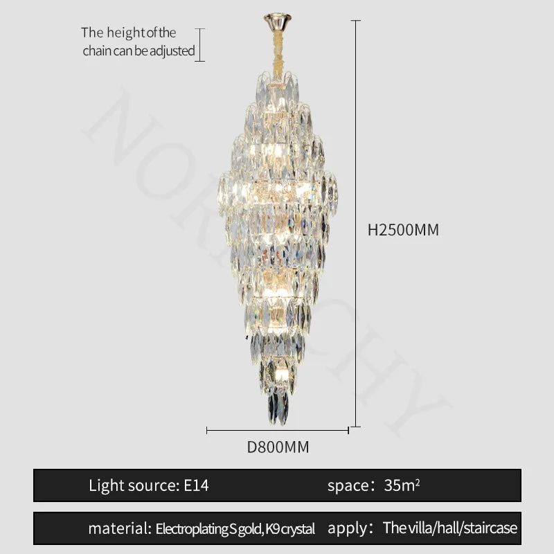 [Grandioso] European Duplex Crystal Chandelier Villa Luxury