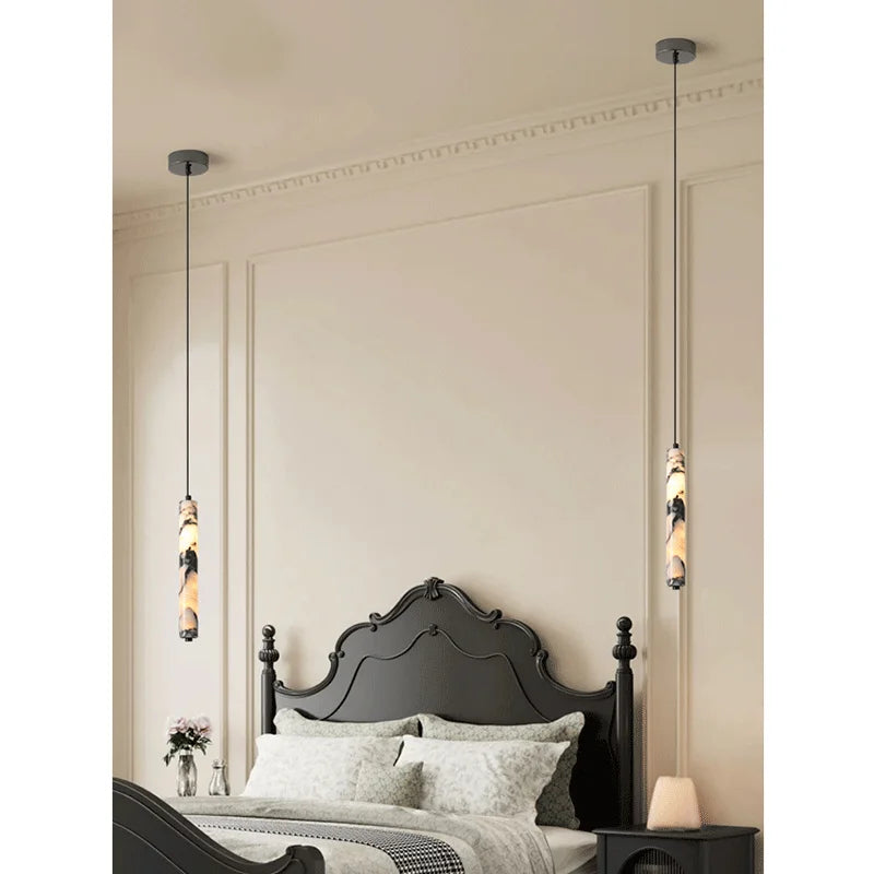 [Cilindro] Marble Cylinder Natural Stone Pendant Luxury