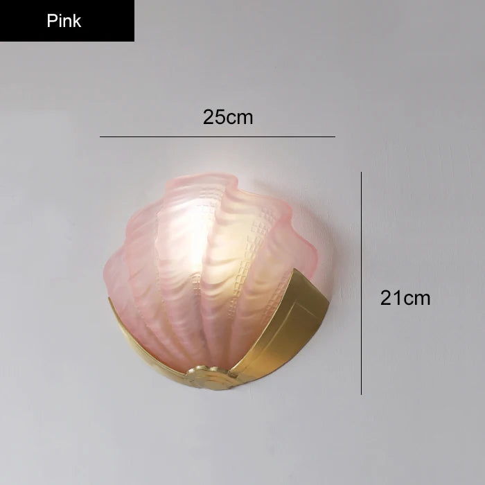[Conchiglia] Brass Shell Wall Lamp French Glass