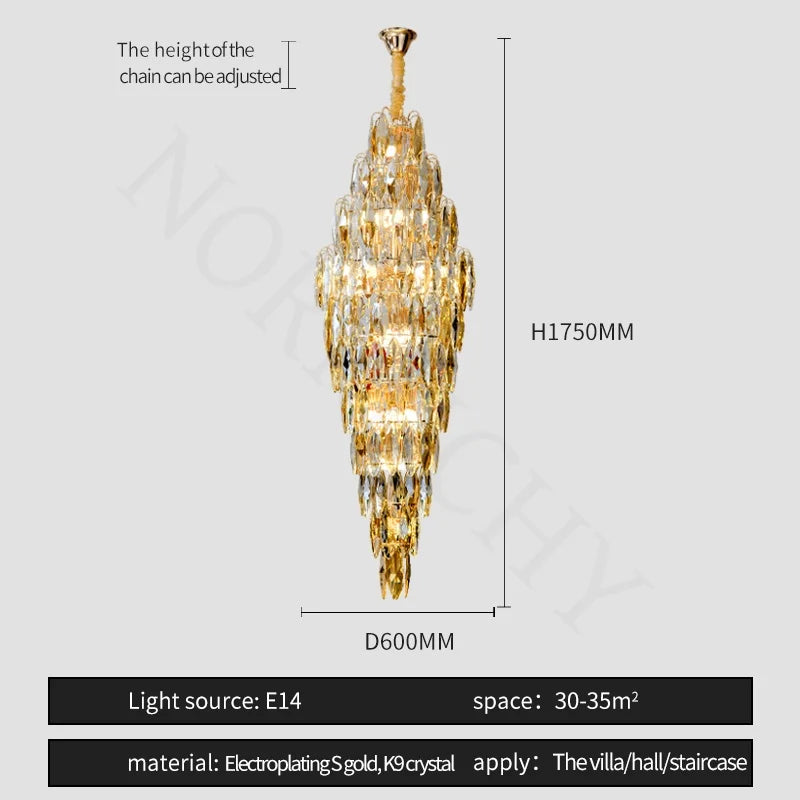 [Grandioso] European Duplex Crystal Chandelier Villa Luxury