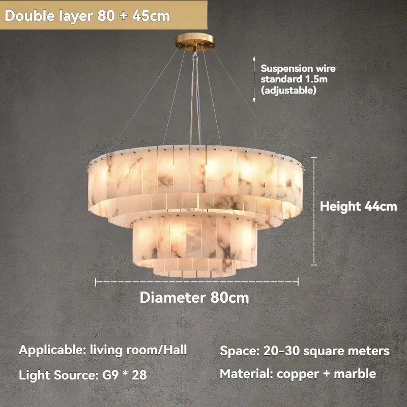 [Carrara] Marble Pendant Light Brass Gold