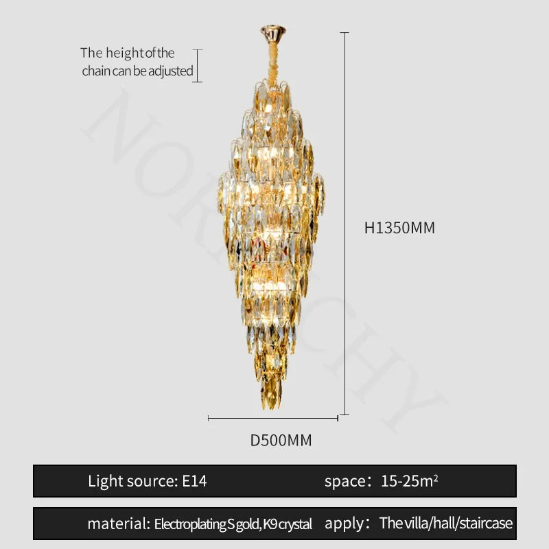 [Grandioso] European Duplex Crystal Chandelier Villa Luxury