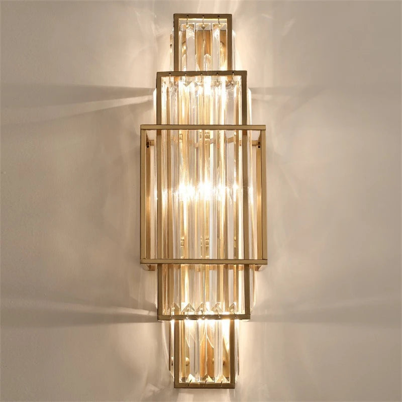 [Geometria] Geometric Crystal Wall Lamp Luxury Glass