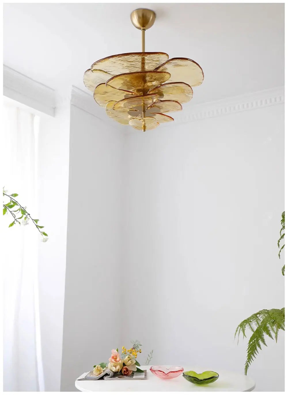 [Deco] Art Deco Chandelier Glass Stainless Steel