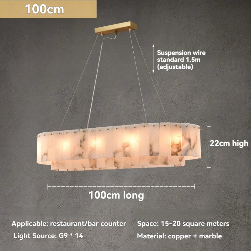 [Carrara] Marble Pendant Light Brass Gold