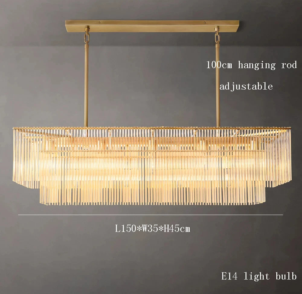 [Nordica] Nordic Luxury Glass Chandelier Gold Bar