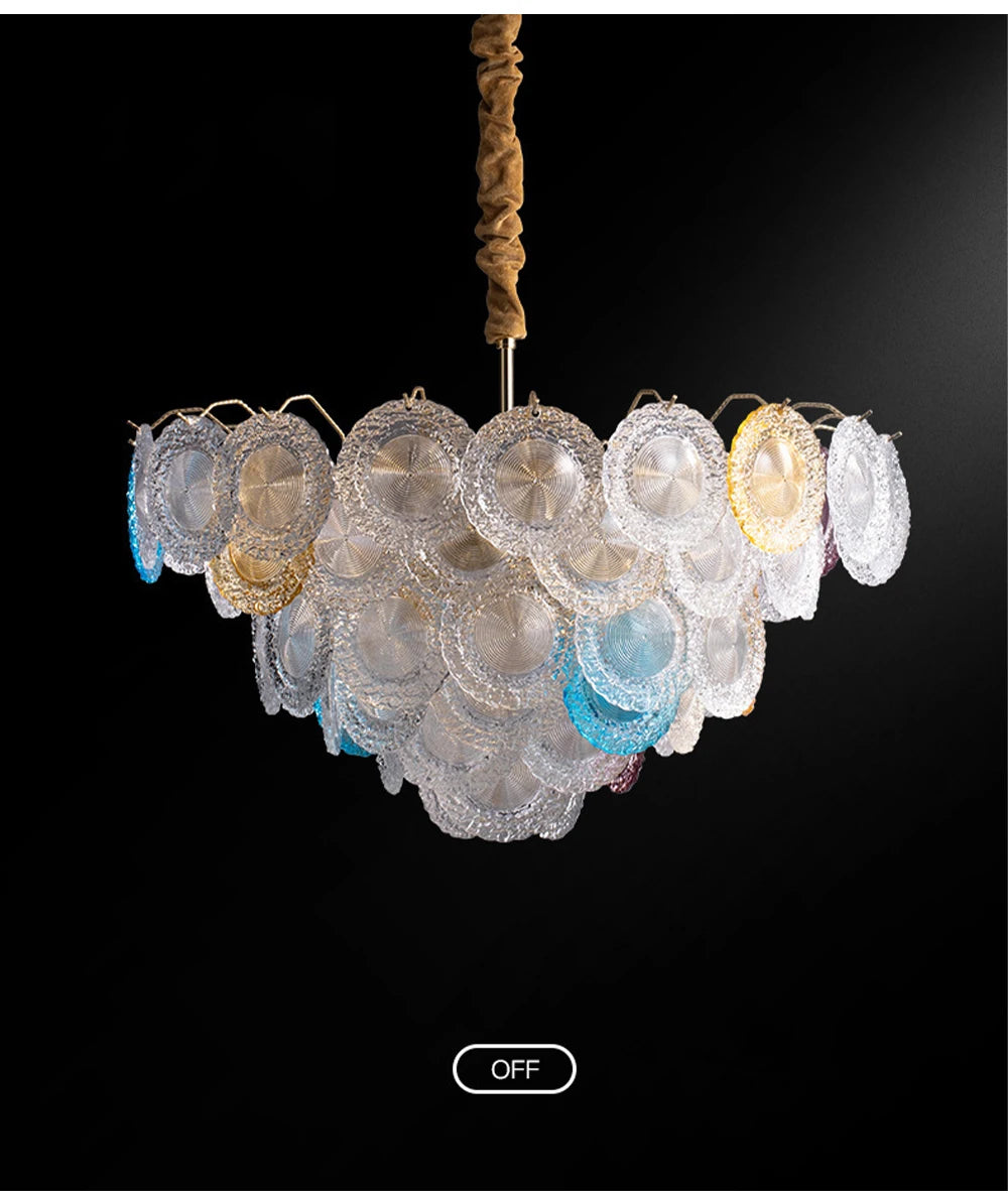 [Fiore] Vintage Flower Glass Chandelier Colorful