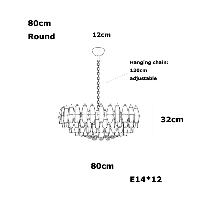 [Ambra] Murano Glass Chandelier Art