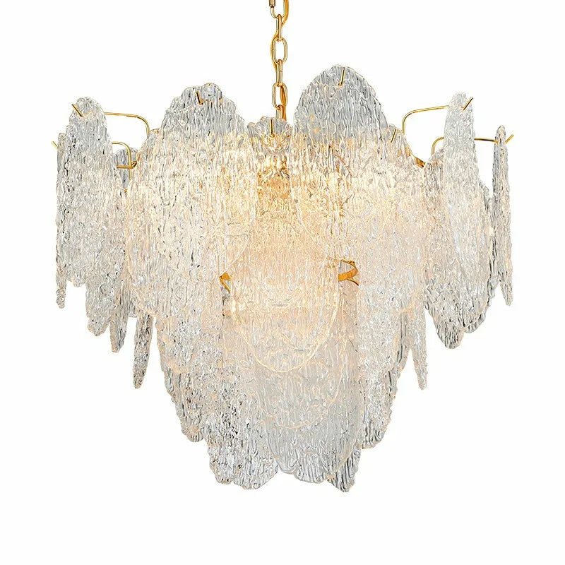 [Luminaria] Art Deco Pendant Gold Metal Glass