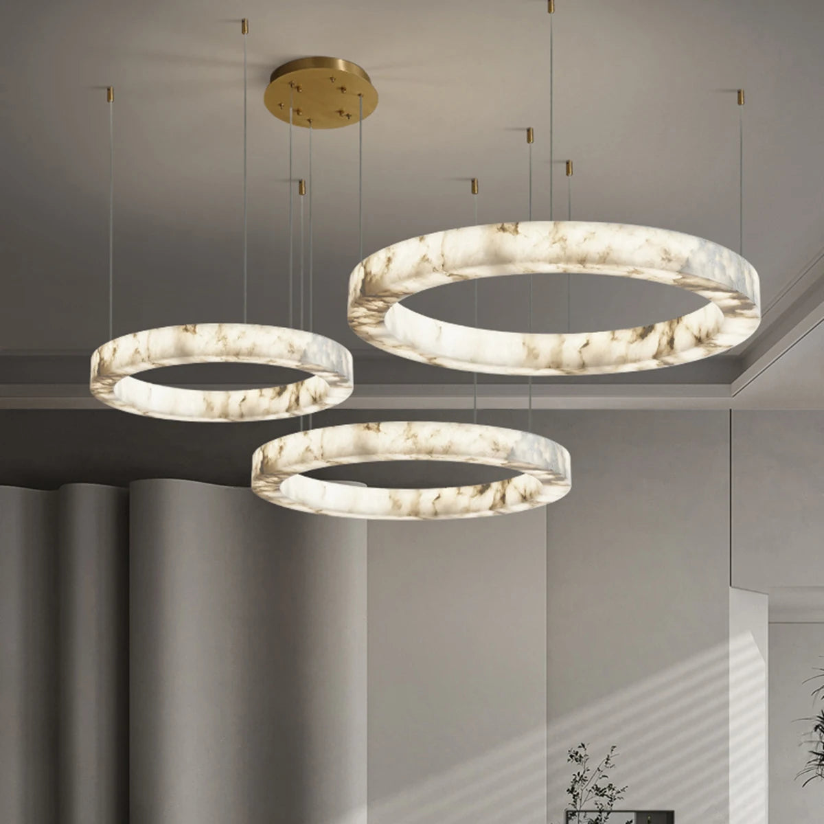 [Pietra] Marble Pendant Light Faux Stone Round