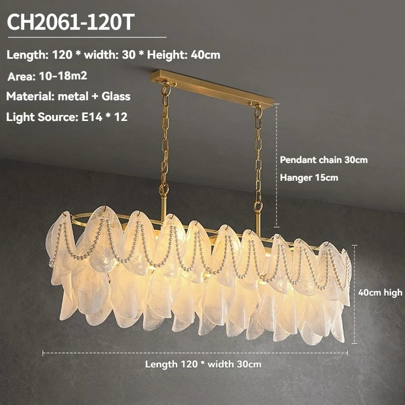 [Nuvola] French Cloud Glass Chandelier Luxury Pearl Petal