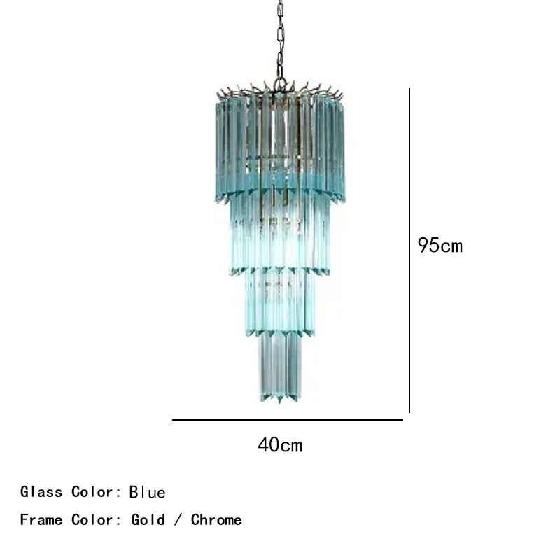 [Cottage] Vintage European Glass Chandelier Staircase