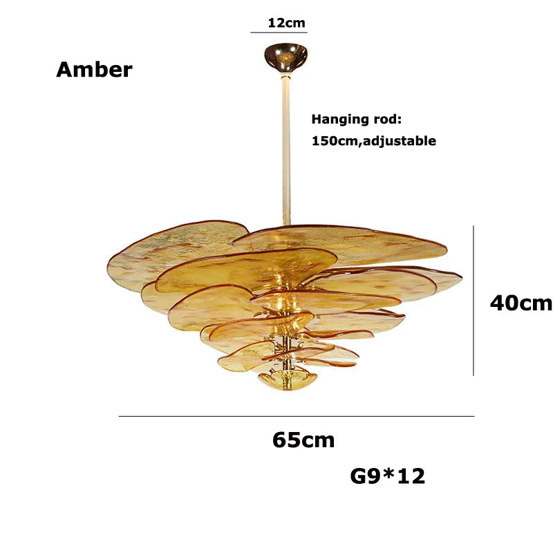 [Deco] Art Deco Chandelier Glass Stainless Steel