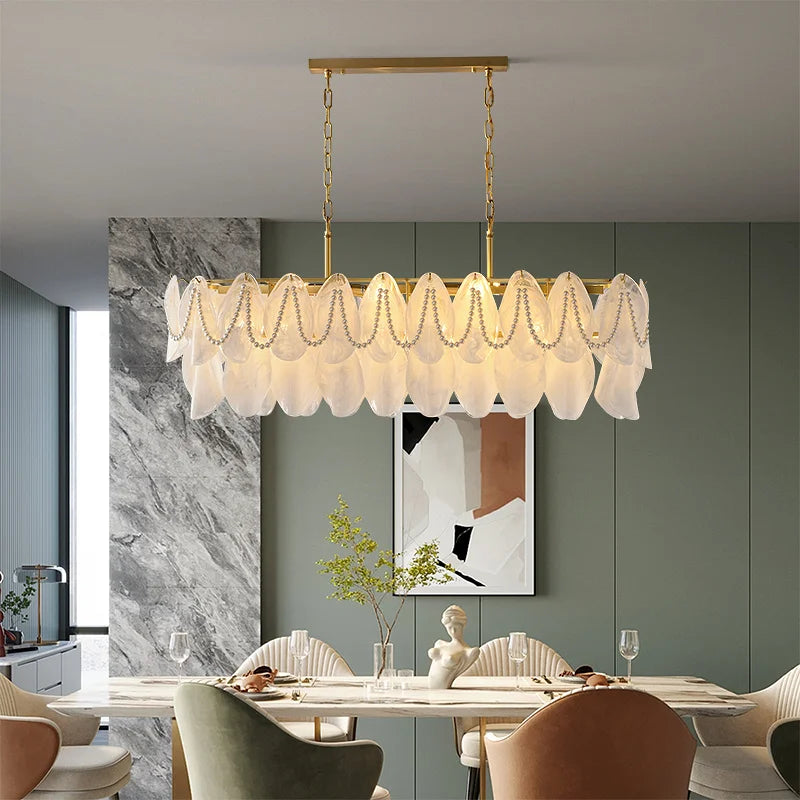 [Nuvola] French Cloud Glass Chandelier Luxury Pearl Petal