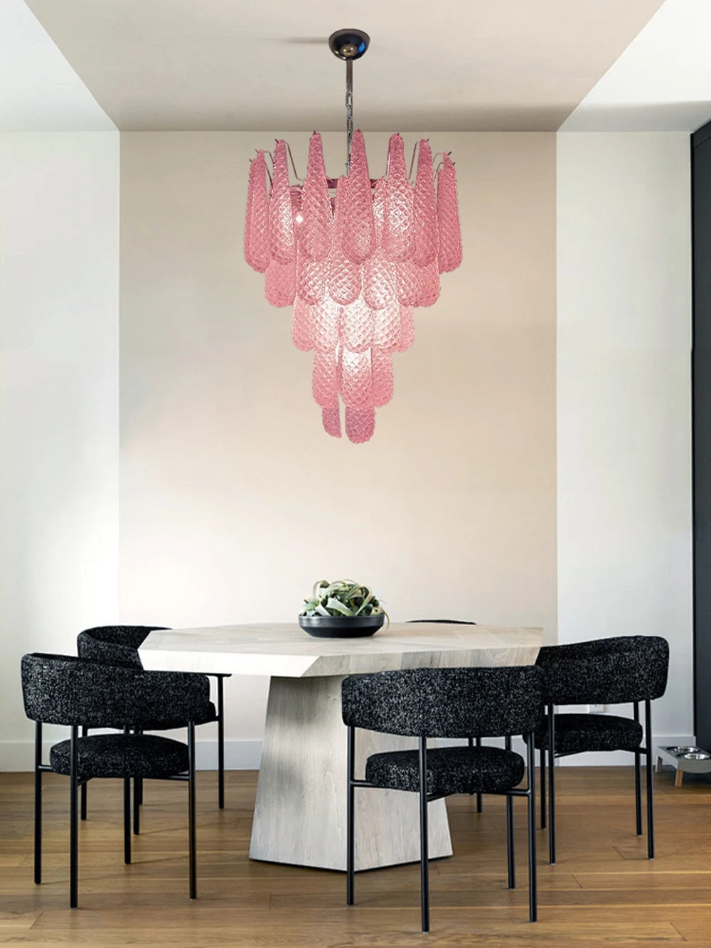 [coloreno] French Glass Chandelier Blue Pink White