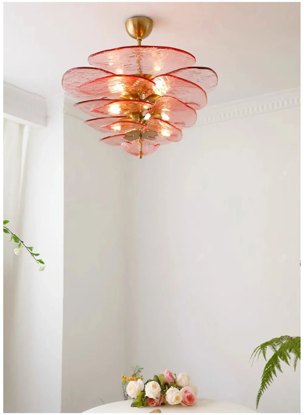 [Deco] Art Deco Chandelier Glass Stainless Steel