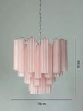 [Vetro Colorato] Art Deco Glass Tube Chandelier Stained
