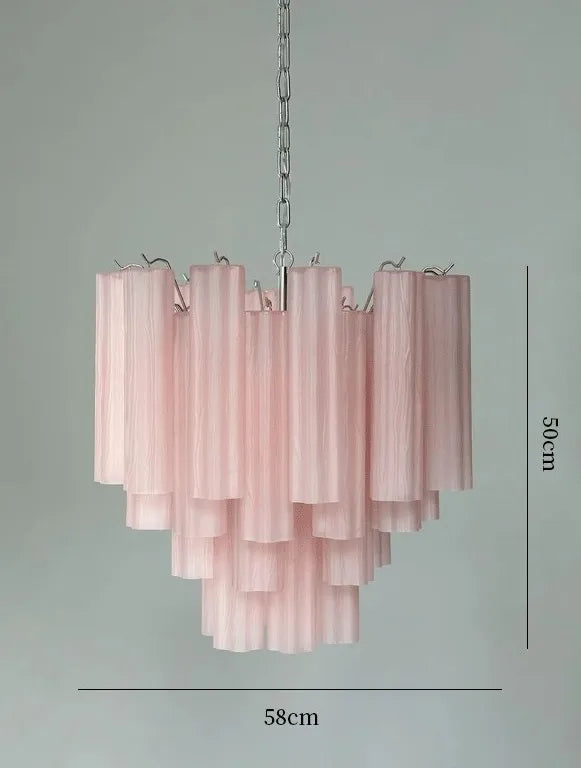 [Vetro Colorato] Art Deco Glass Tube Chandelier Stained